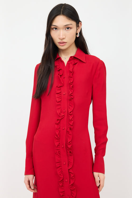 Valentino Ruffled Shirt Dress