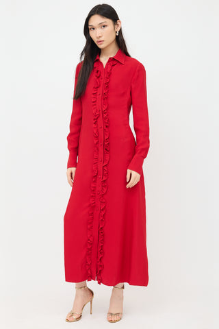 Valentino Ruffled Shirt Dress