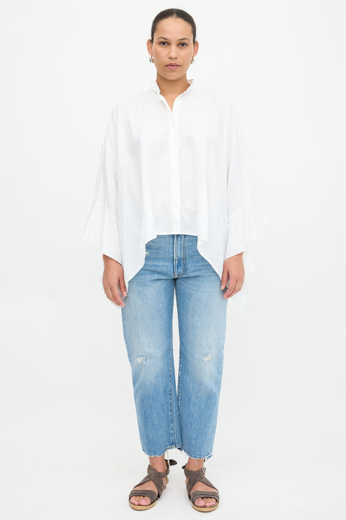 Valentino Ruffled Shawl Shirt