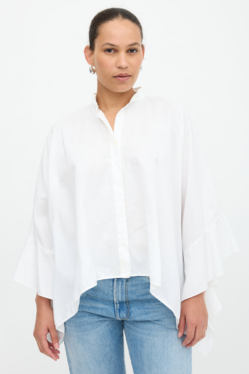 Valentino Ruffled Shawl Shirt