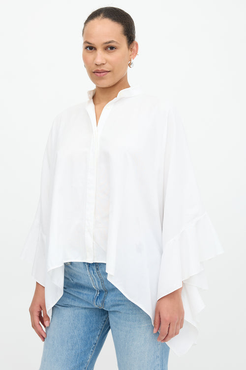 Valentino Ruffled Shawl Shirt