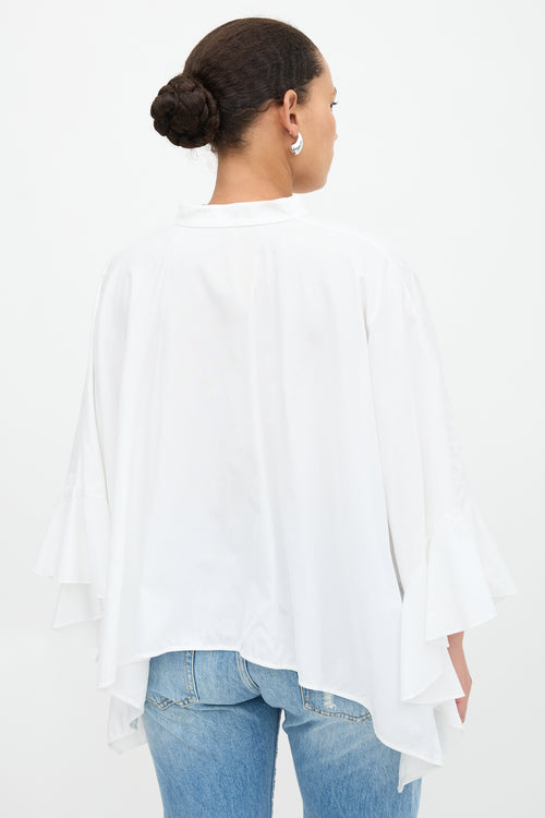Valentino Ruffled Shawl Shirt