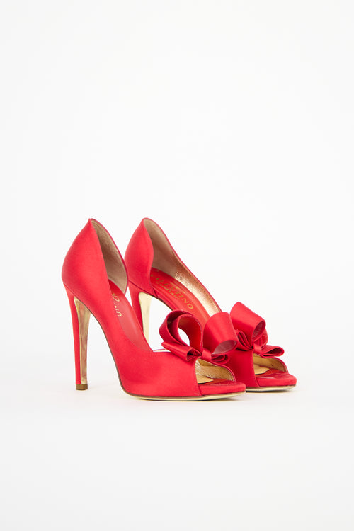 Valentino Satin Bow D'Orsay Heel