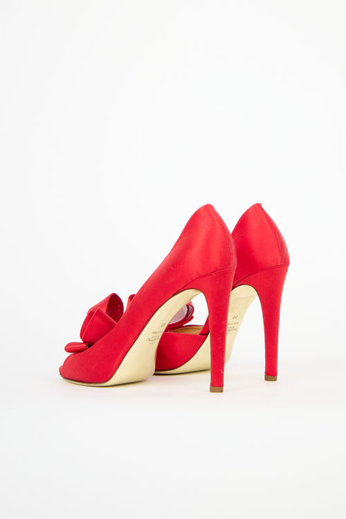 Valentino Satin Bow D'Orsay Heel
