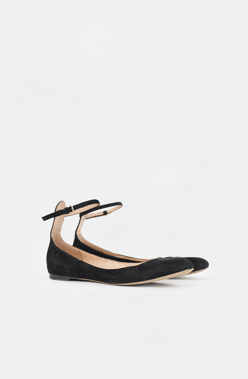 Valentino Suede Ankle Strap Flat
