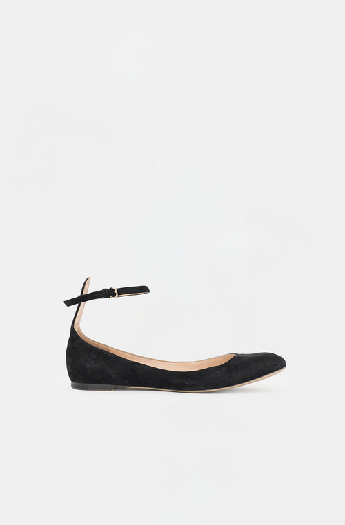 Valentino Suede Ankle Strap Flat