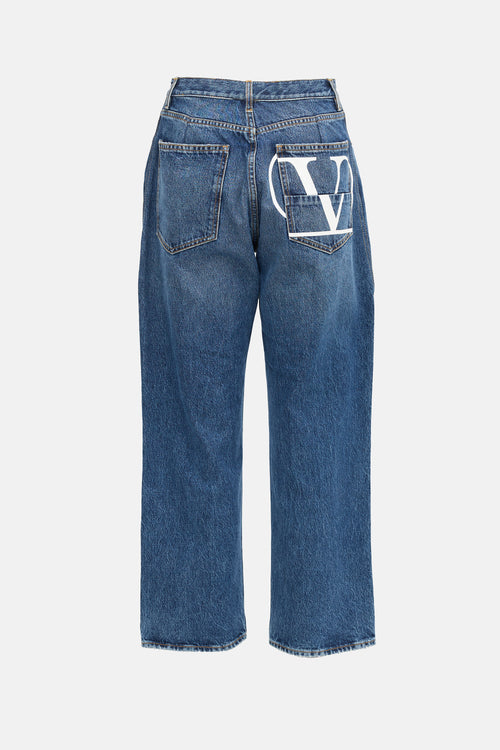 Valentino VLogo Straight Leg Jeans