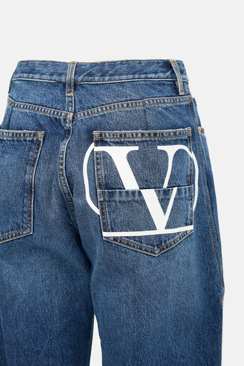 Valentino VLogo Straight Leg Jeans