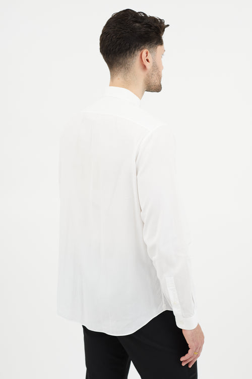 Valentino White & Multicolour Embroidered Dragonfly Shirt