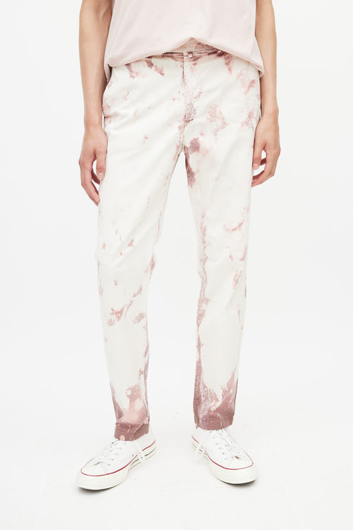 Valentino White & Pink Acid Wash Trouser