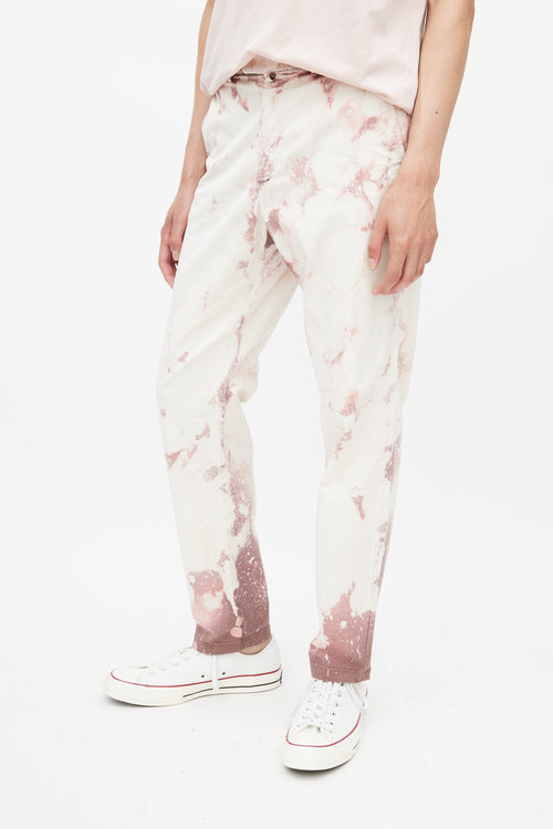 Valentino White & Pink Acid Wash Trouser