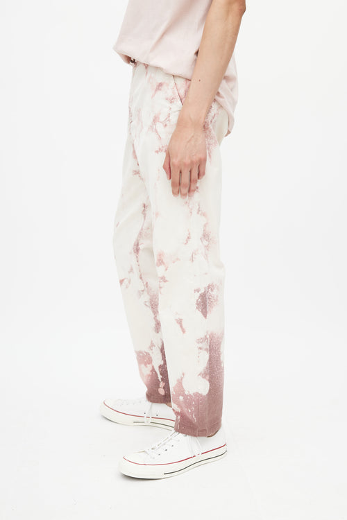 Valentino White & Pink Acid Wash Trouser