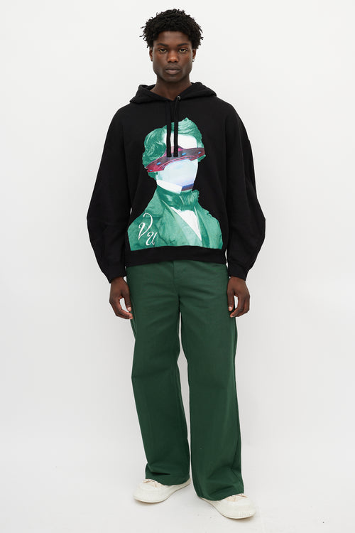 Valentino X Undercover Black & Multicolour UFO Logo Hoodie