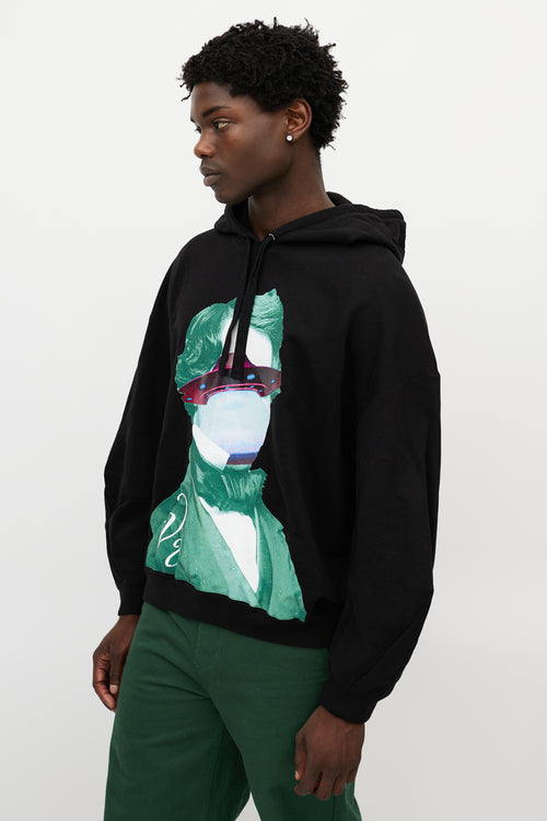 Valentino X Undercover Black & Multicolour UFO Logo Hoodie