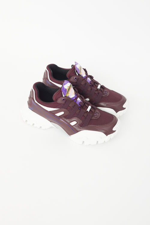 Valentino X Undercover Burgundy & White Climbers Sneaker