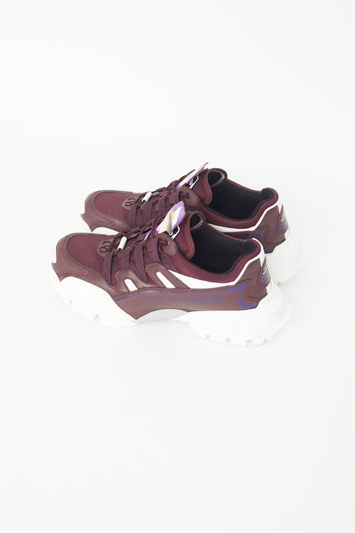 Valentino X Undercover Burgundy & White Climbers Sneaker
