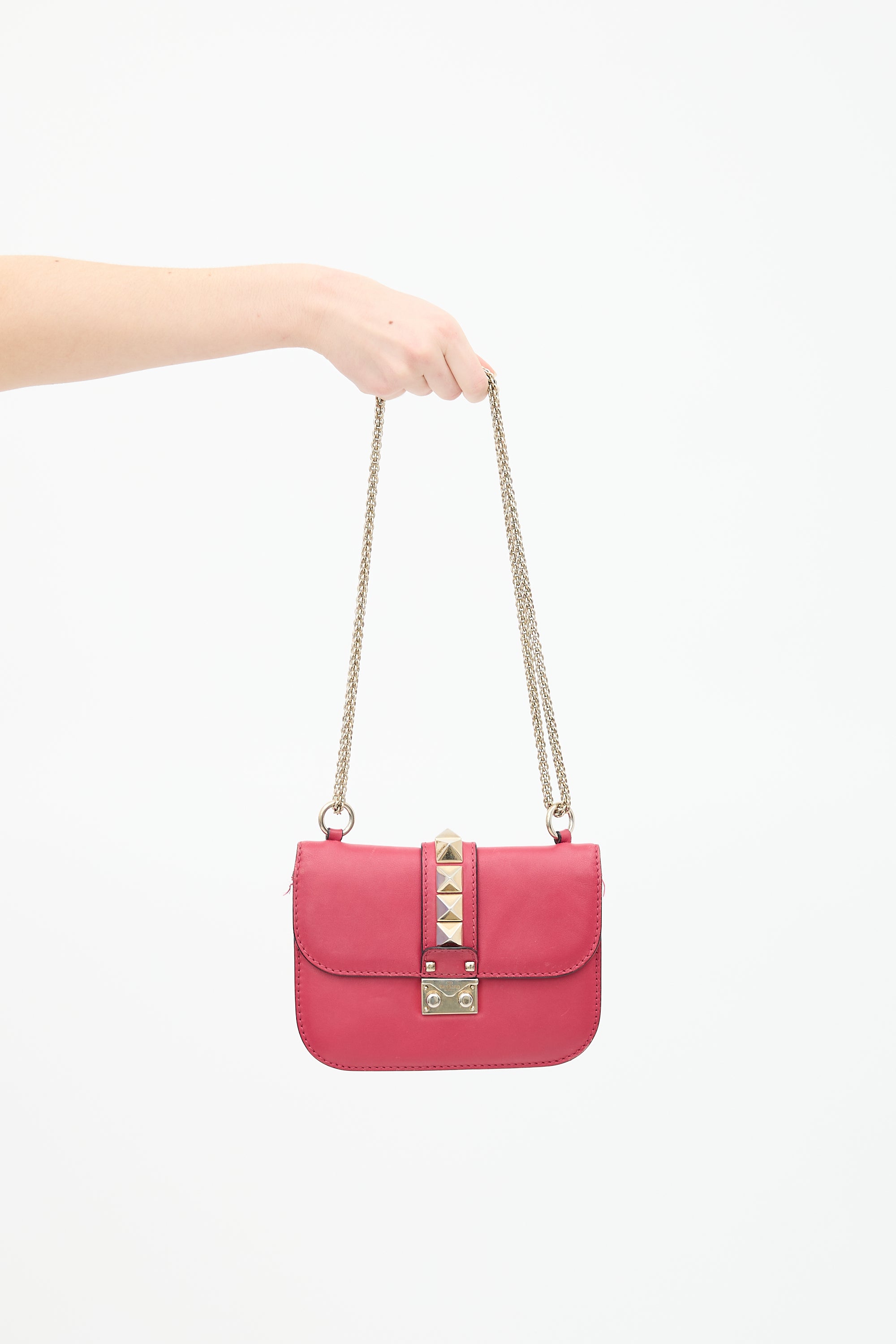 Valentino Leather Glam Lock Rockstud Bag