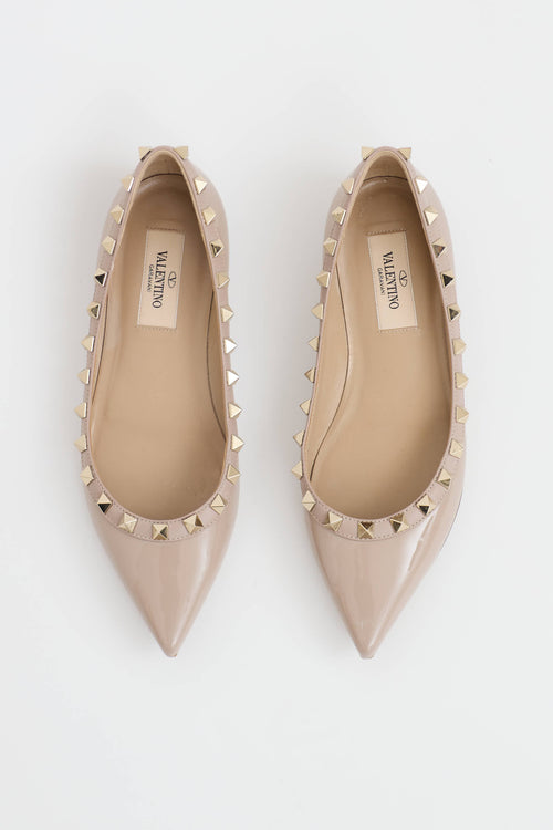 Valentino Patent Rockstud Flat