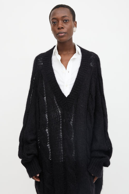 Vaquera Mohair Oversized Cable Knit Sweater