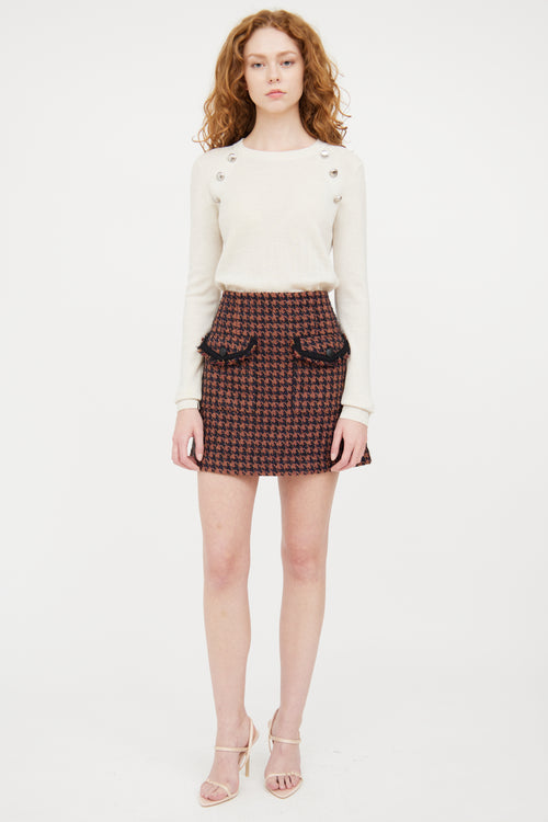 Veronica Beard Beige Wool Knit Sweater