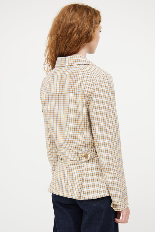 Veronica Beard Beige & Multicolour Plaid Blazer