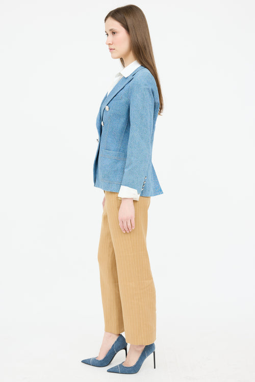 Veronica Beard Denim Double Breasted Blazer