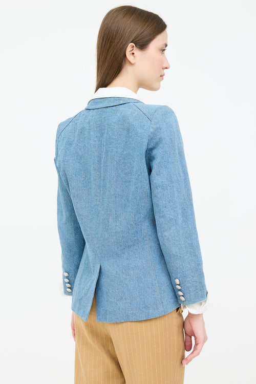 Veronica Beard Denim Double Breasted Blazer