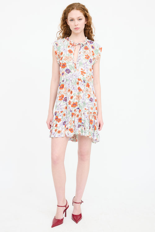 Veronica Beard Floral Ruffled Dress