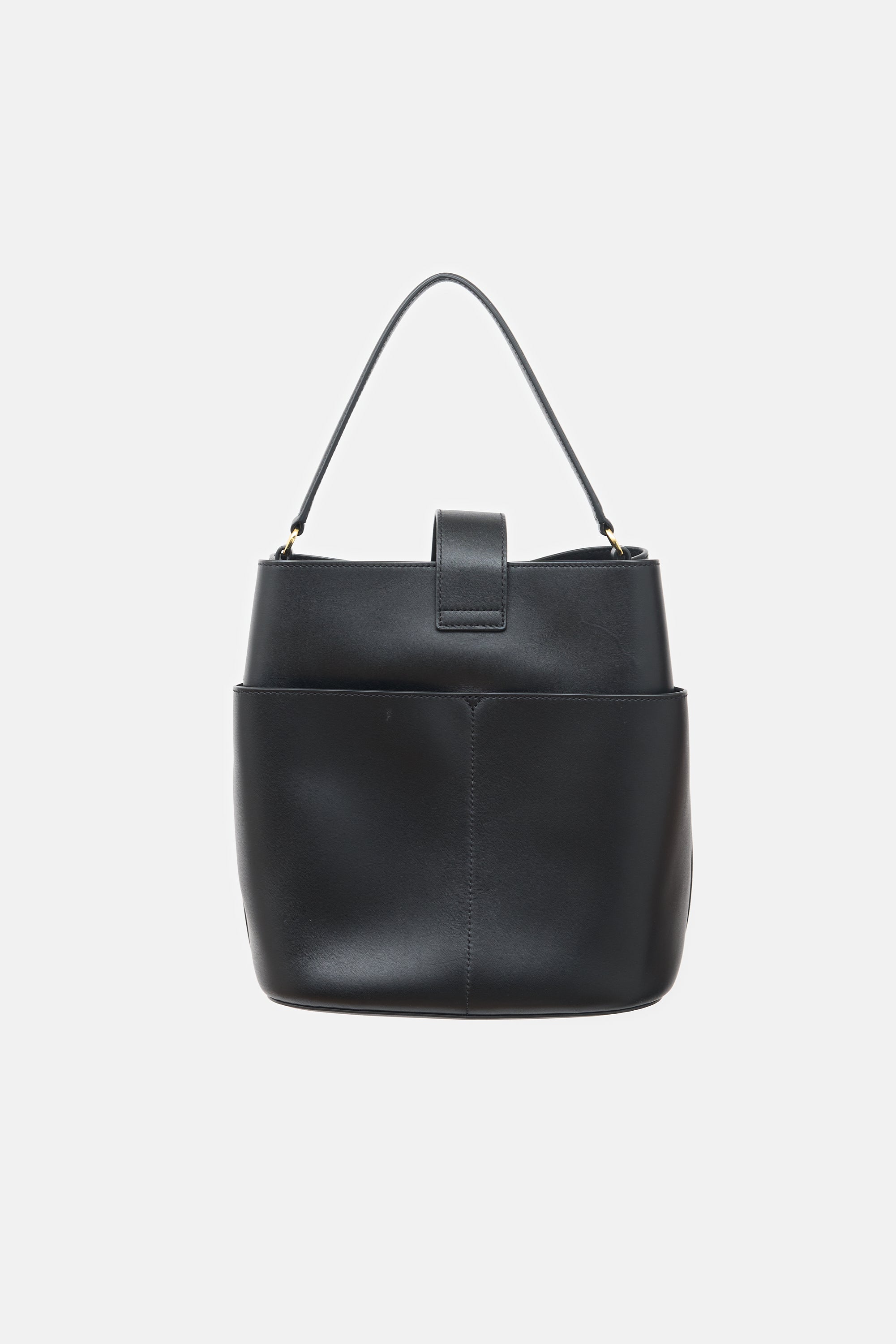Veronica Beard Leather Crest Lock Bucket Bag