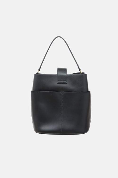 Veronica Beard Leather Crest Lock Bucket Bag