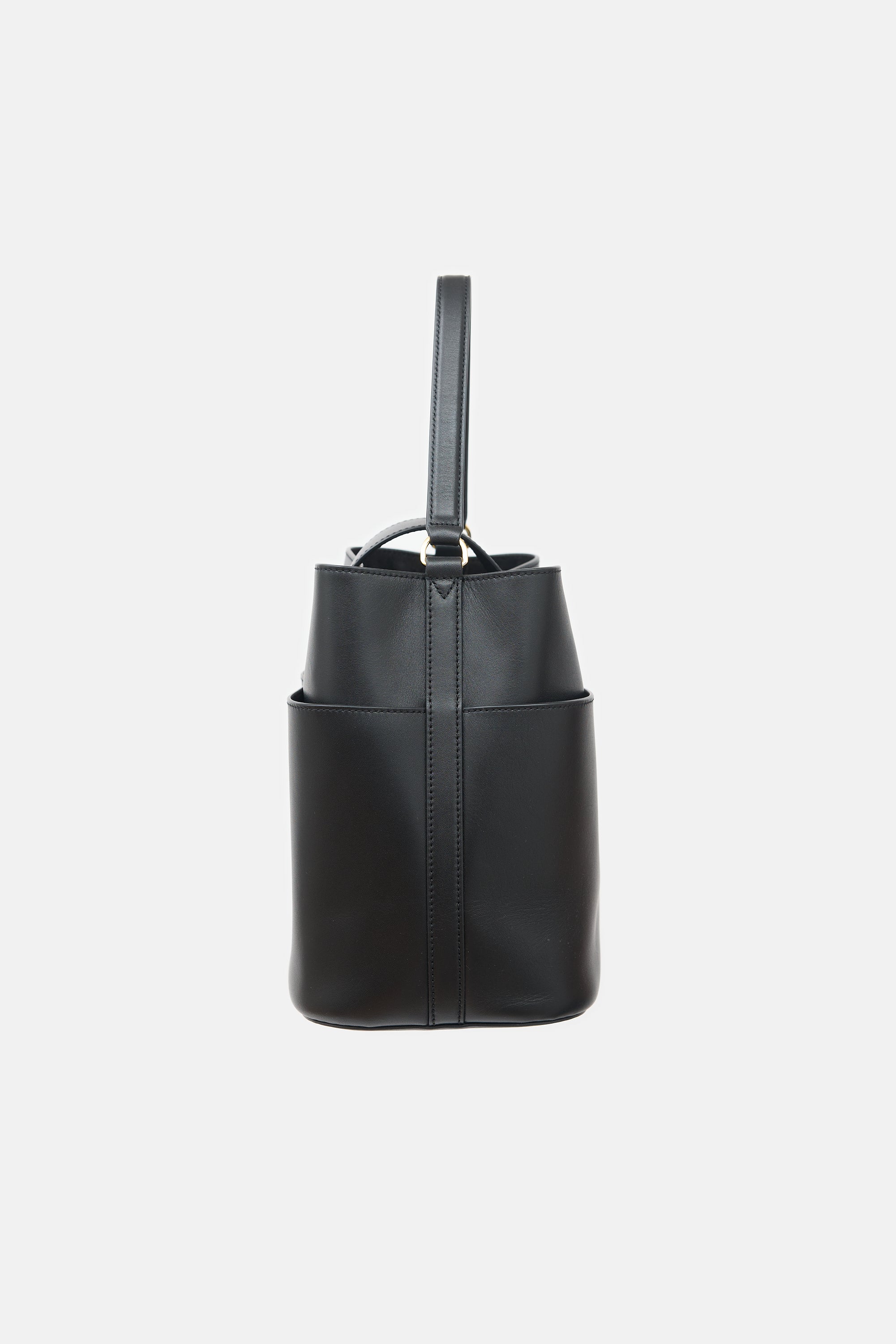 Veronica Beard Leather Crest Lock Bucket Bag
