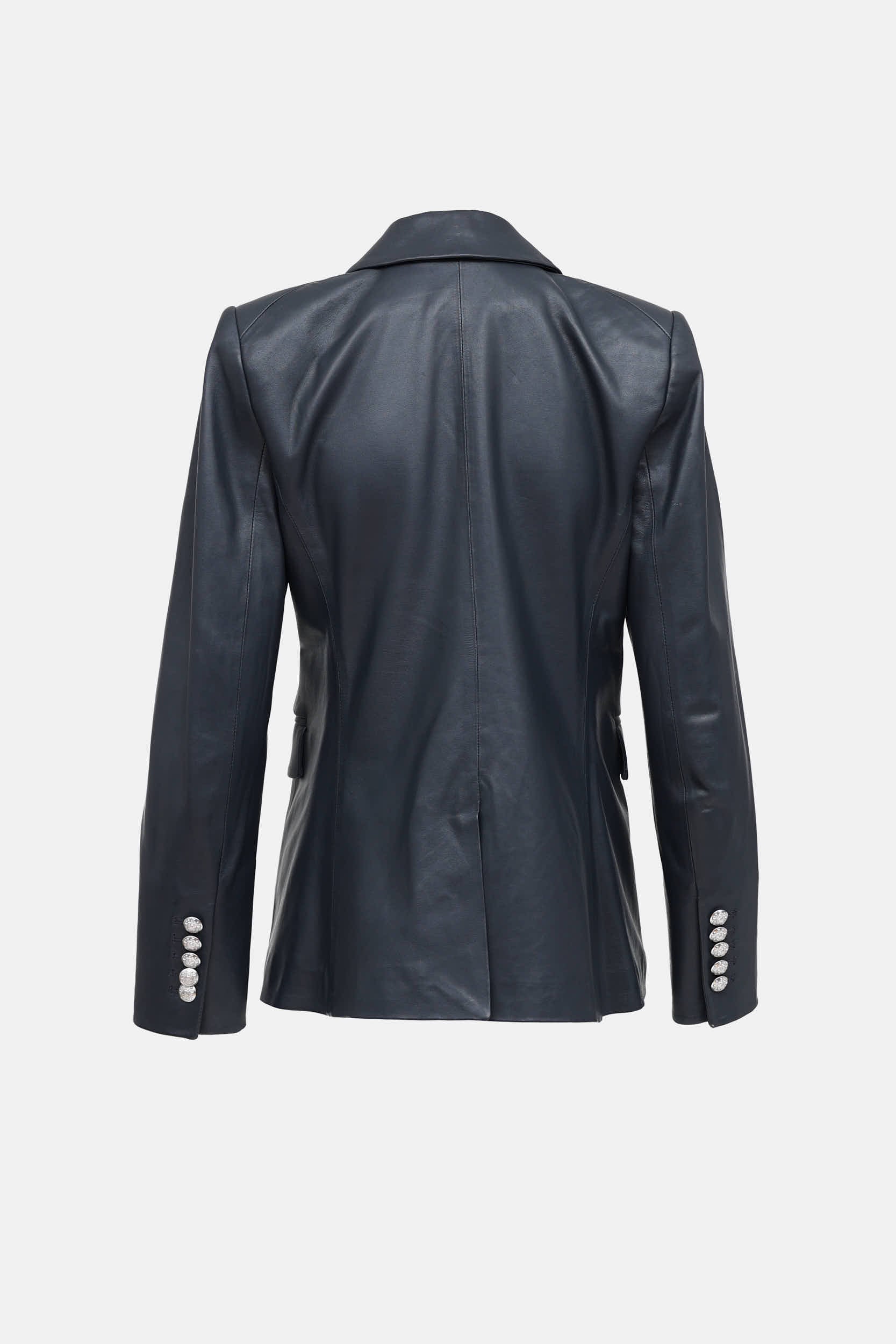 Veronica Beard Leather Double Breasted Blazer