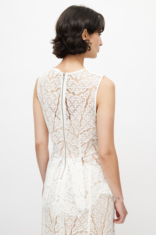 Veronica Beard White & Beige Lace Co-Ord Set