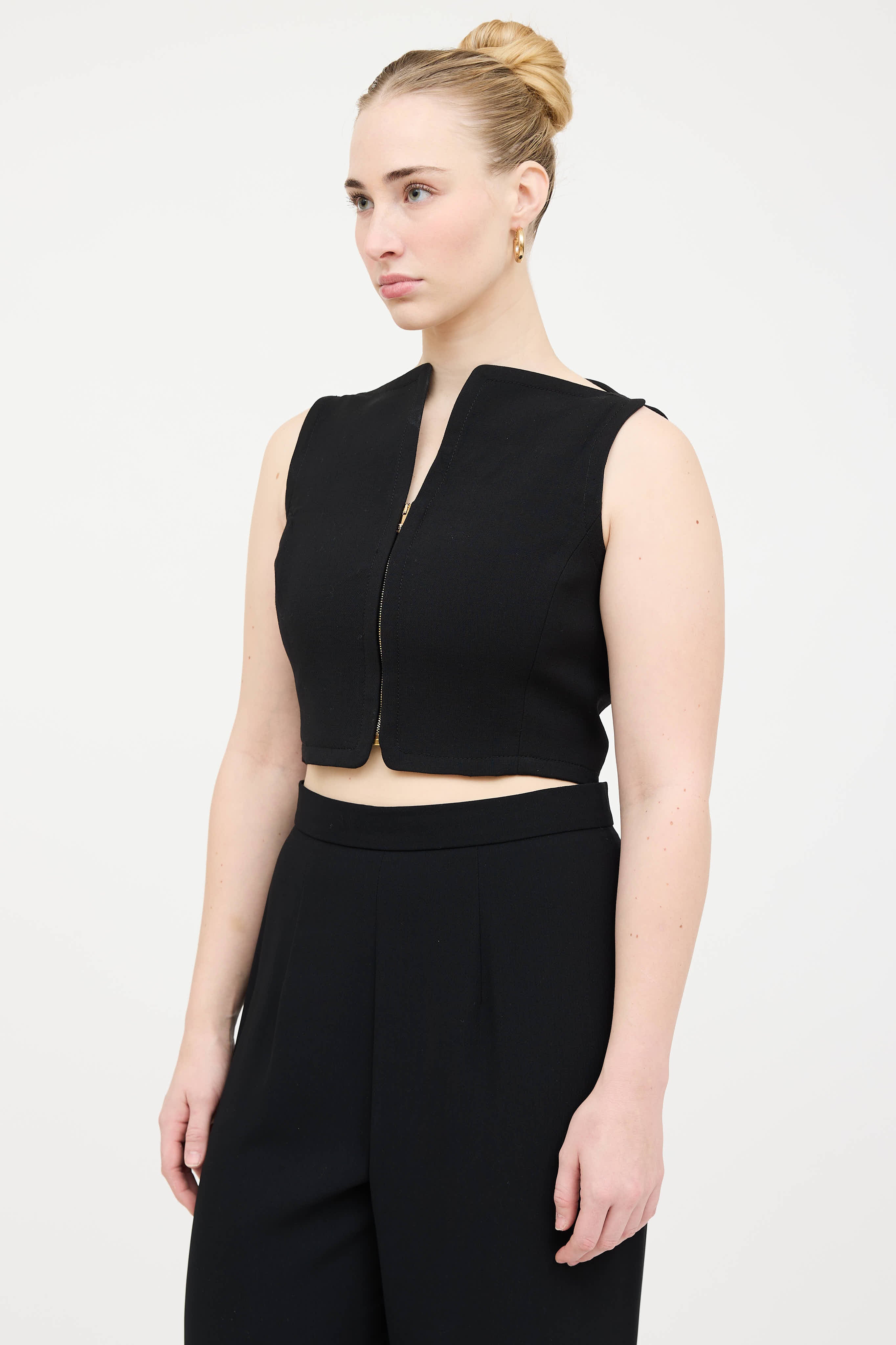 Versace Cropped Zip Top