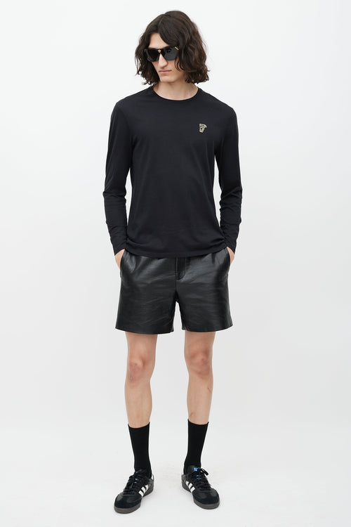 Versace Black & Gold Logo Top