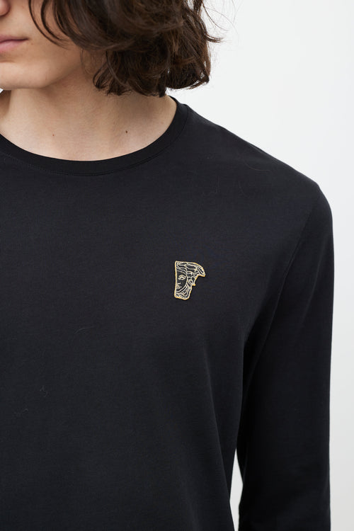 Versace Black & Gold Logo Top
