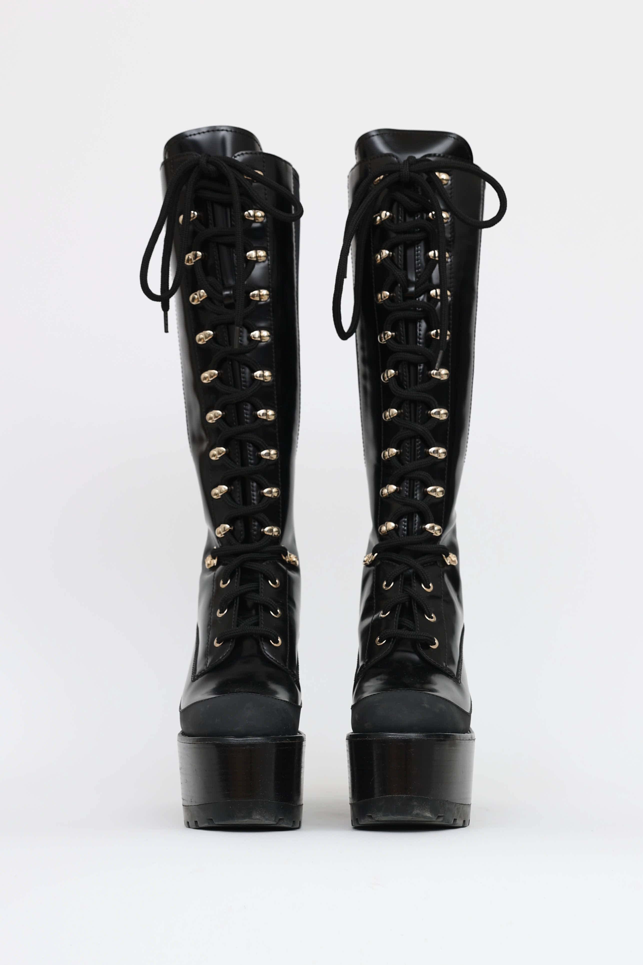 Versace Laceup Platform Boot