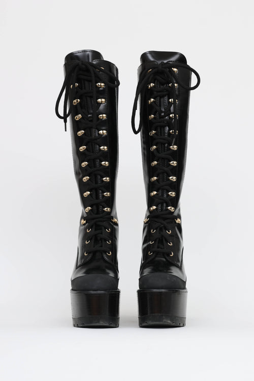 Versace Laceup Platform Boot