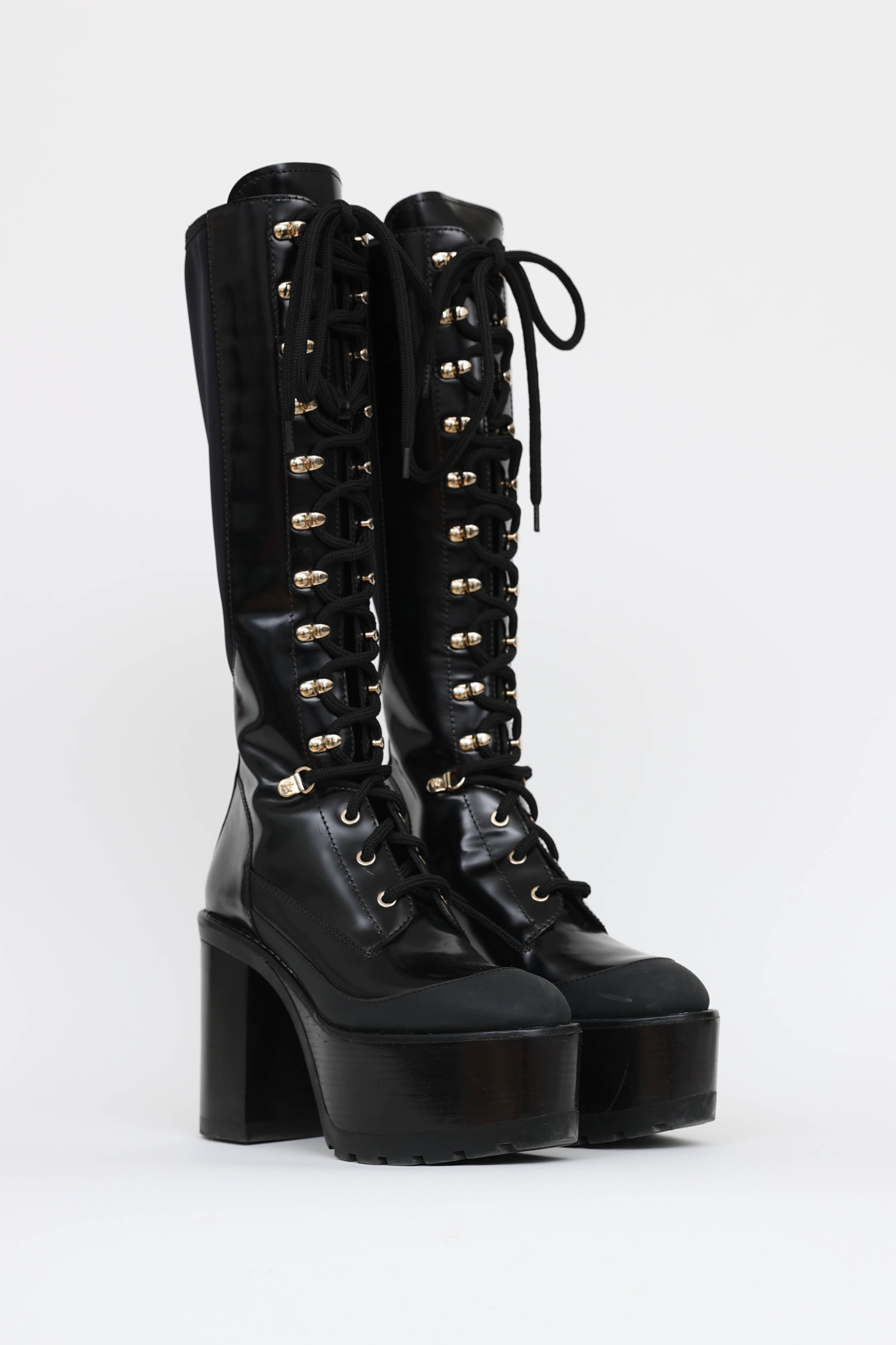 Versace Laceup Platform Boot