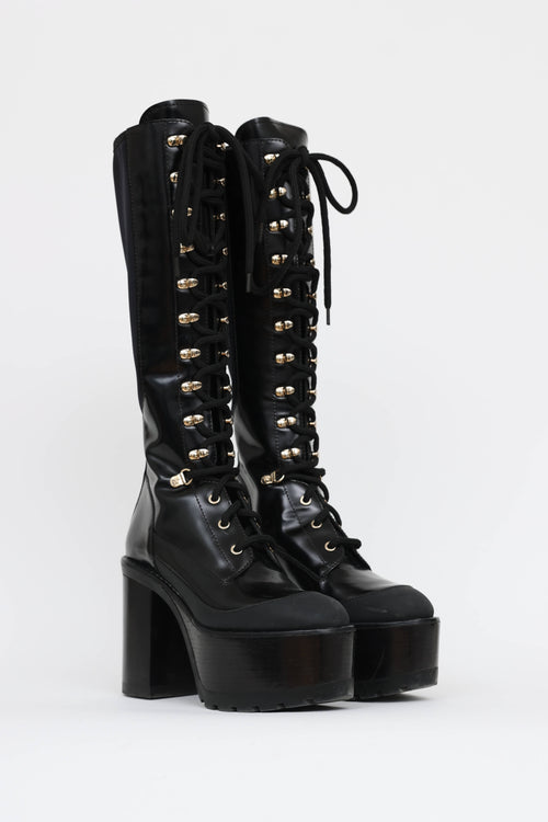 Versace Laceup Platform Boot