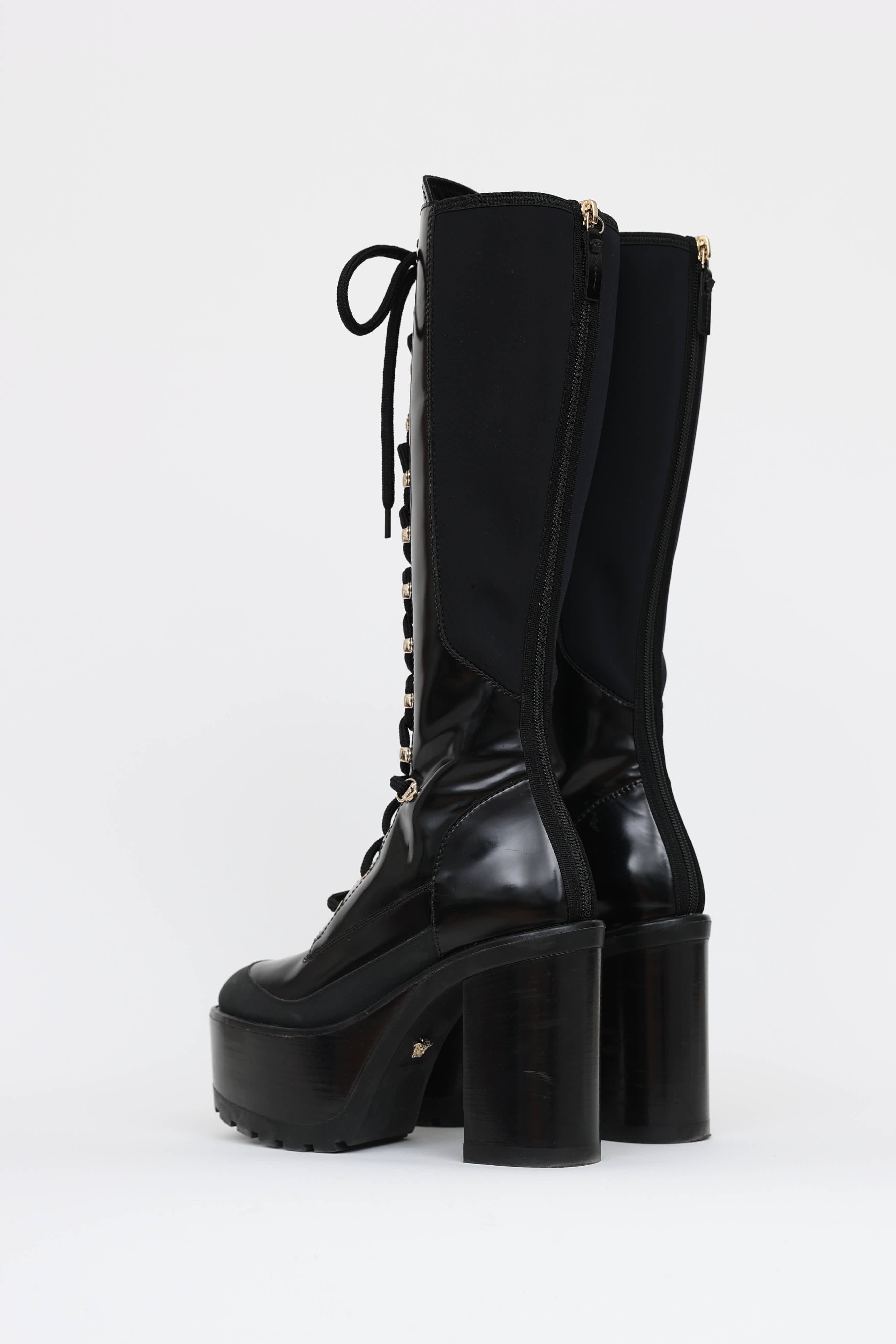 Versace Laceup Platform Boot
