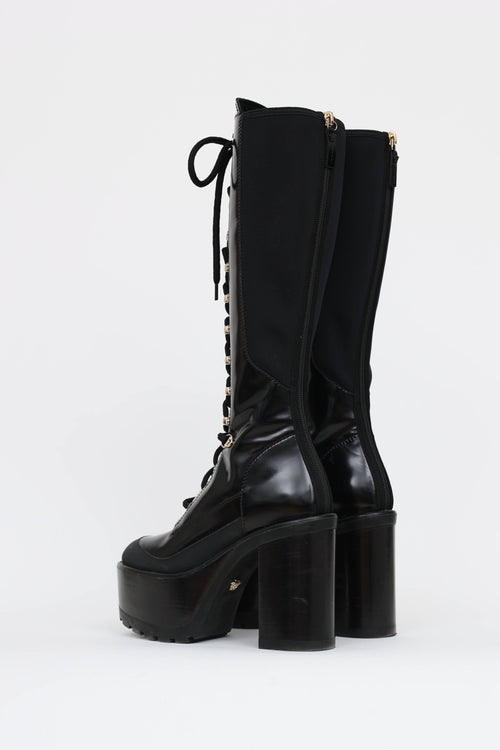 Versace Laceup Platform Boot