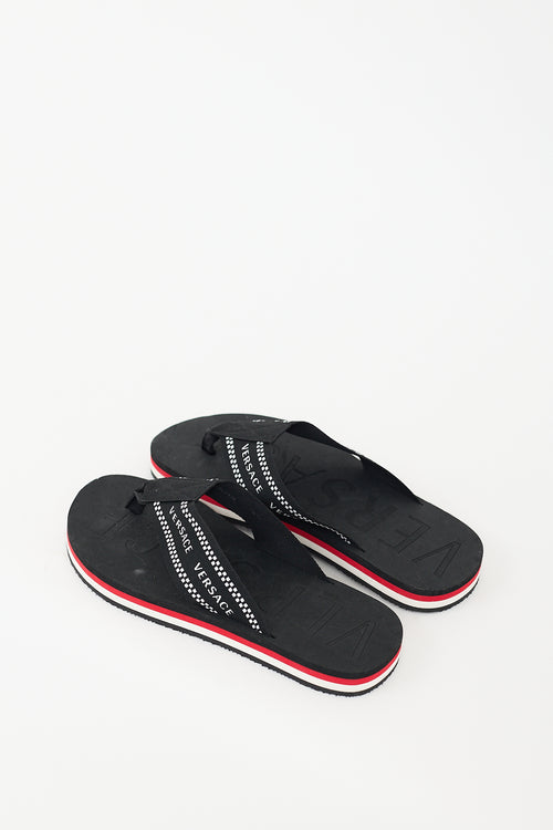 Versace Black & White Logo Sandal