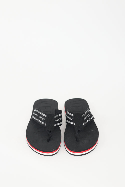 Versace Black & White Logo Sandal
