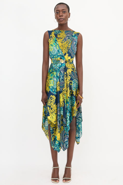 Versace Silk Satin Printed Dress