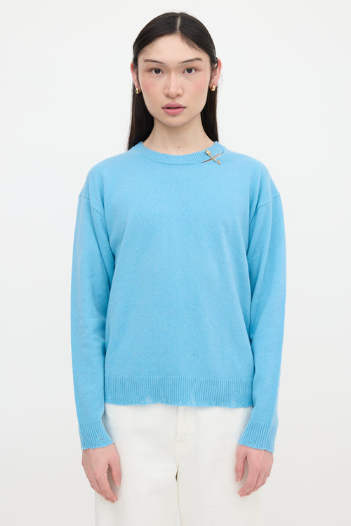 Versace Cashmere Safety Pin Sweater