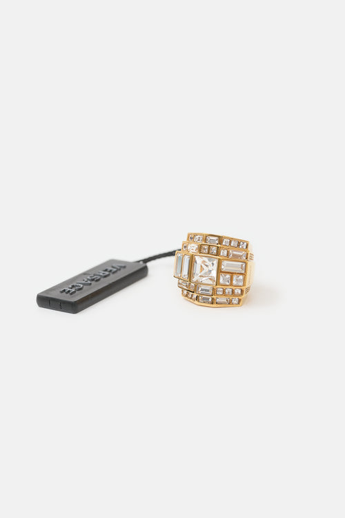 Versace Crystal Cocktail Ring