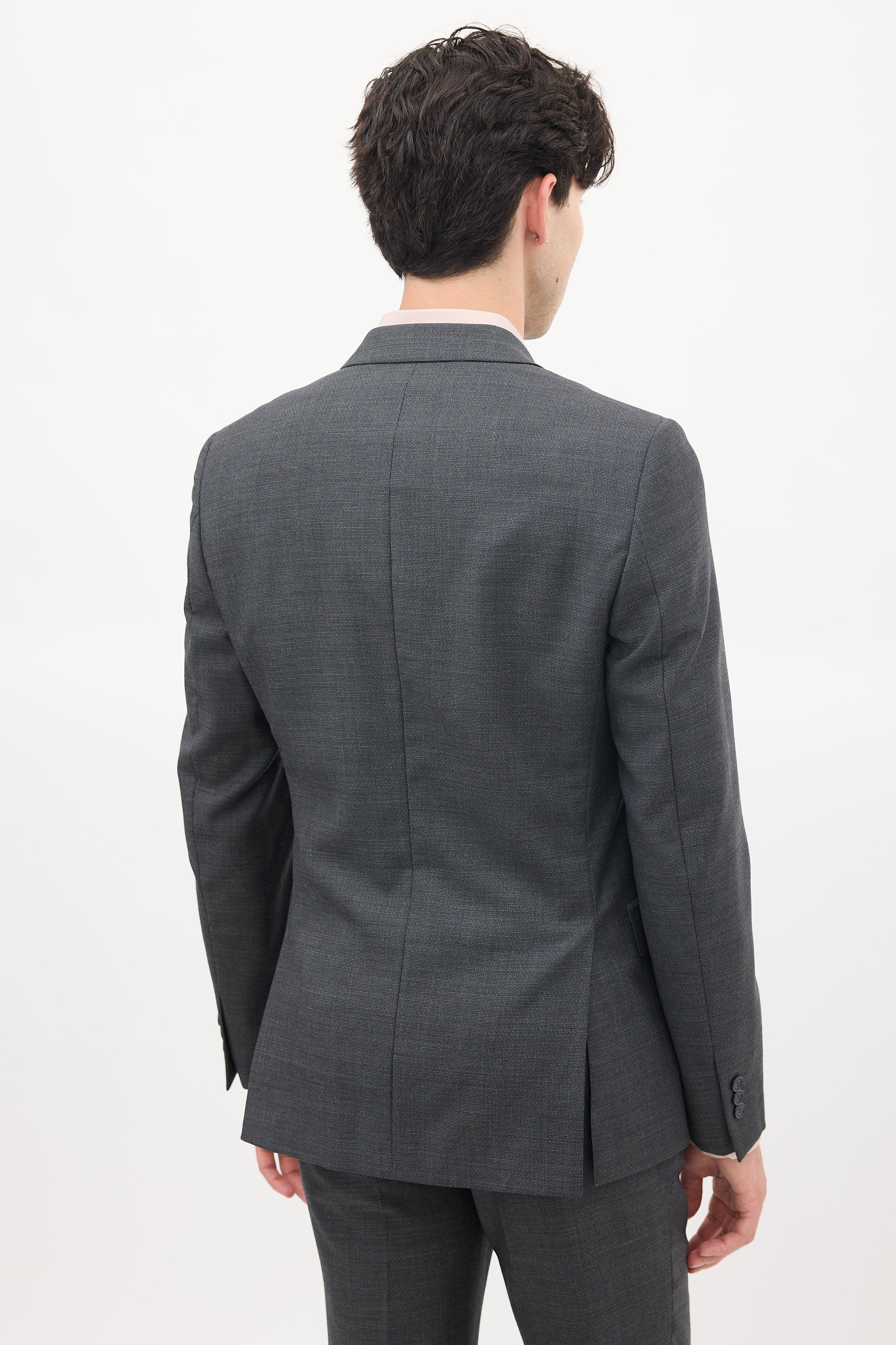 Versace Dark Grey Wool Three Pocket Suit