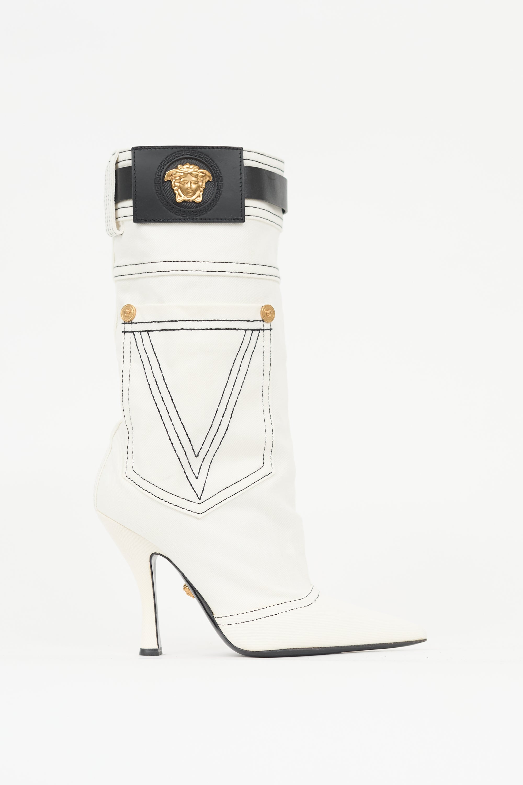 Versace Denim Medusa Boot
