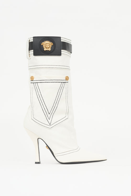 Versace Denim Medusa Boot